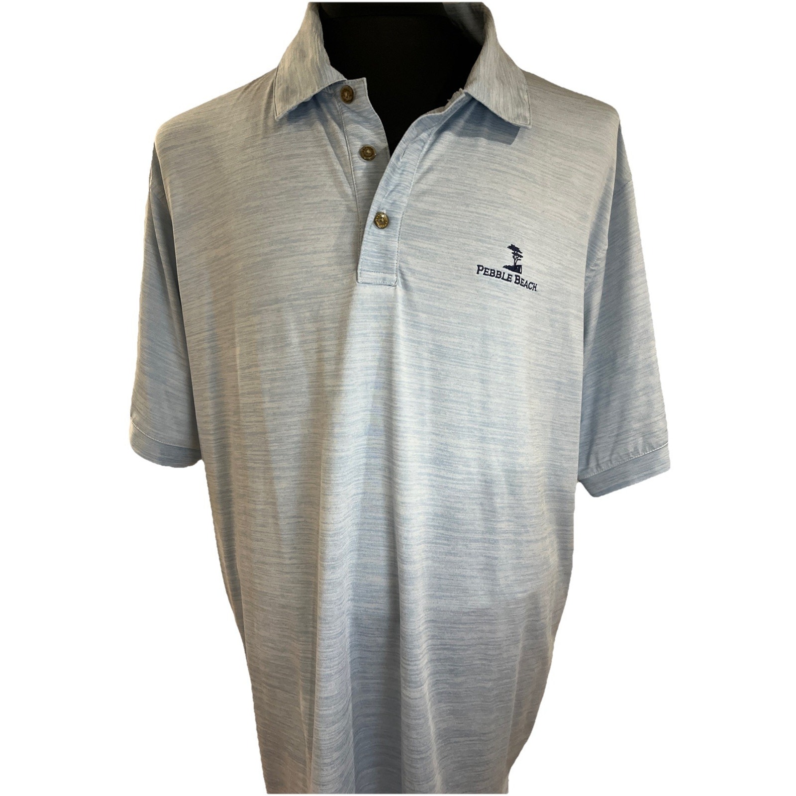 Pebble Beach Mens Golf Polo Blue Xl Pebble Beach Embroidered Logo